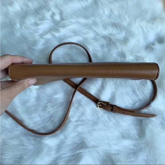 Tory Burch Robinson Pebbled Crossbody Like New Leather Tan Wallet Bag - Picture 7 of 9